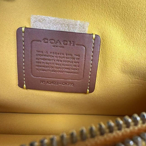 Coach Tabby Shoulder 26 3way Crossbody Clutch In Canary Leather CH735 NWT - Picture 12 of 16